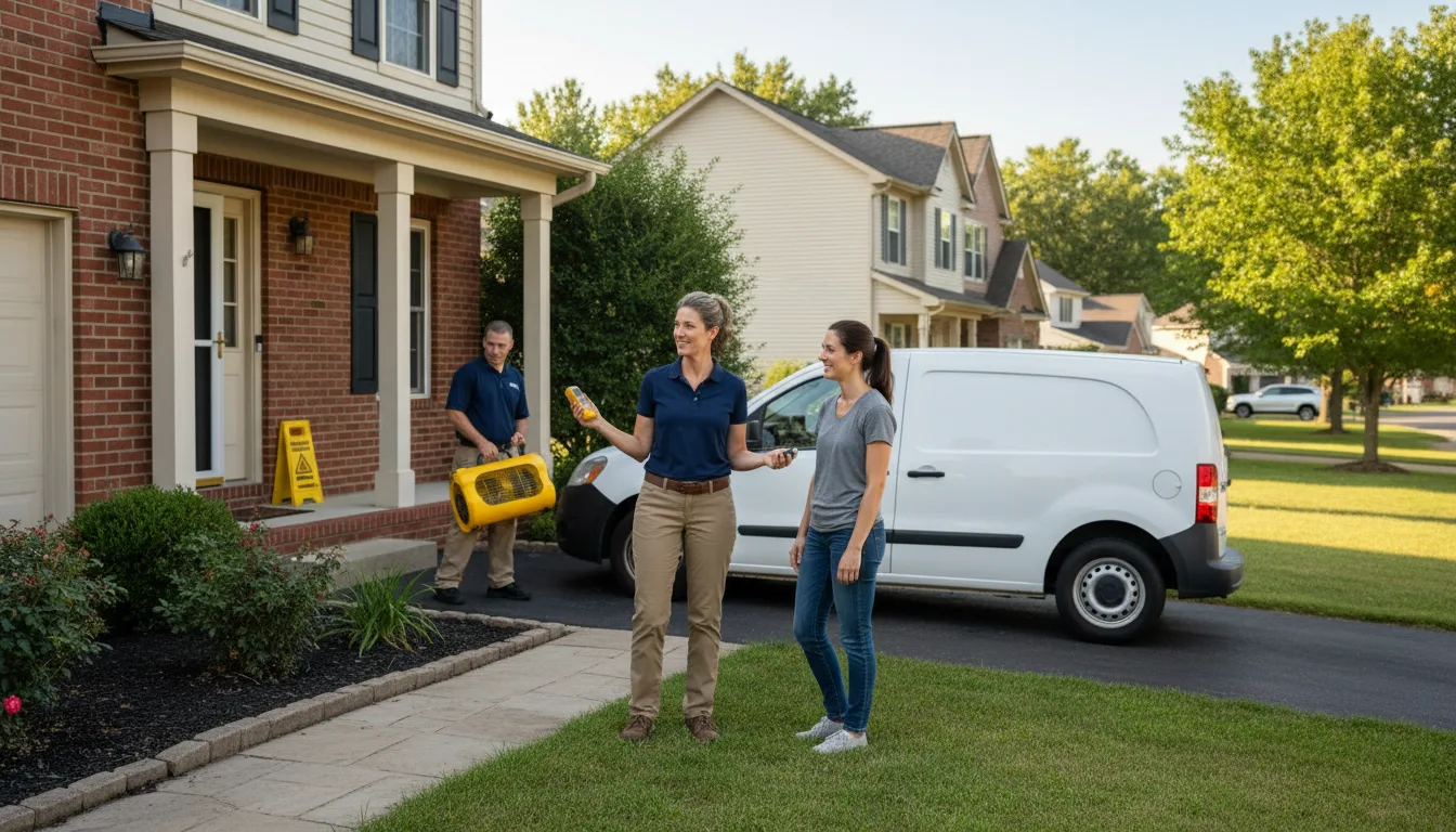 Residential water damage restoration in Hinckley, IL